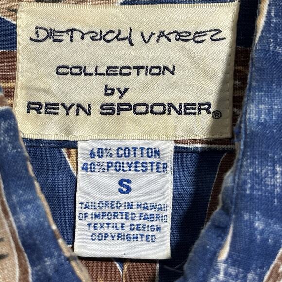 Reyn Spooner Dietrich Varez Polynesian Shirt Mens Small Outrigger Canoe AOP VTG - Picture 3 of 8